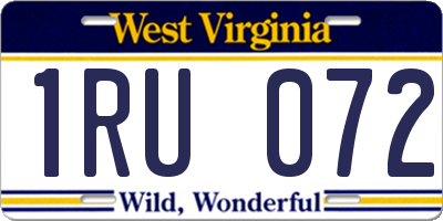 WV license plate 1RU072