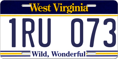 WV license plate 1RU073