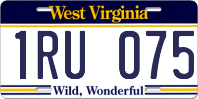 WV license plate 1RU075