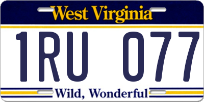 WV license plate 1RU077