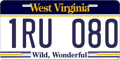 WV license plate 1RU080