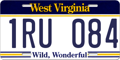 WV license plate 1RU084