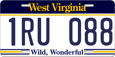 WV license plate 1RU088