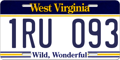 WV license plate 1RU093