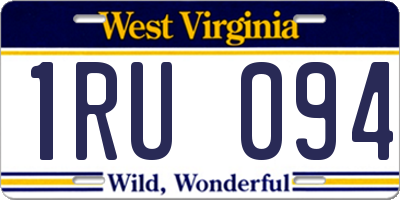 WV license plate 1RU094