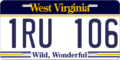 WV license plate 1RU106