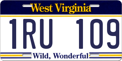 WV license plate 1RU109
