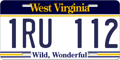 WV license plate 1RU112