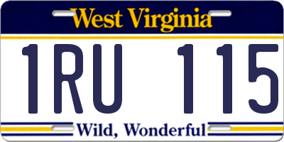 WV license plate 1RU115