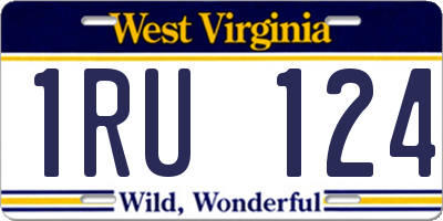 WV license plate 1RU124
