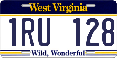 WV license plate 1RU128