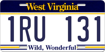 WV license plate 1RU131
