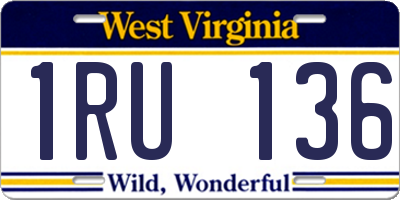 WV license plate 1RU136