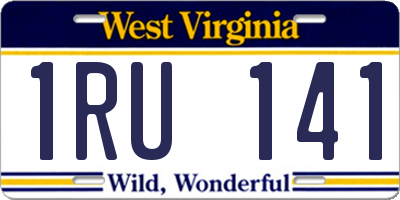 WV license plate 1RU141