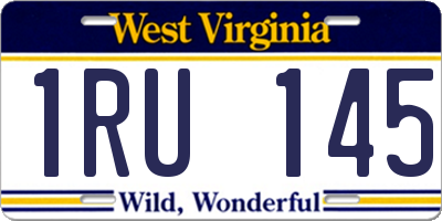 WV license plate 1RU145