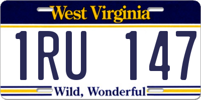 WV license plate 1RU147