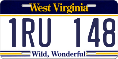 WV license plate 1RU148