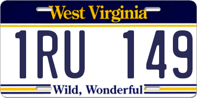 WV license plate 1RU149