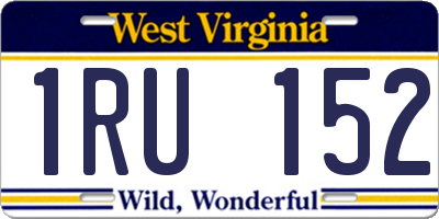 WV license plate 1RU152