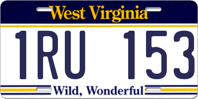 WV license plate 1RU153