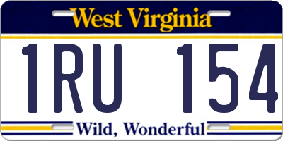 WV license plate 1RU154