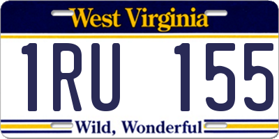 WV license plate 1RU155