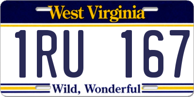 WV license plate 1RU167