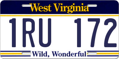 WV license plate 1RU172