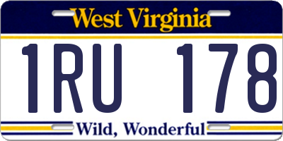 WV license plate 1RU178