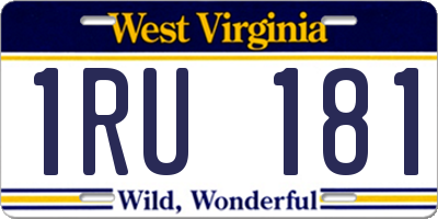 WV license plate 1RU181