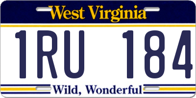 WV license plate 1RU184