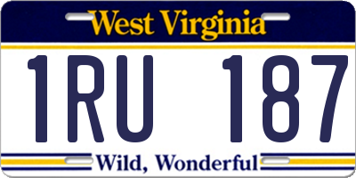 WV license plate 1RU187