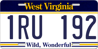 WV license plate 1RU192