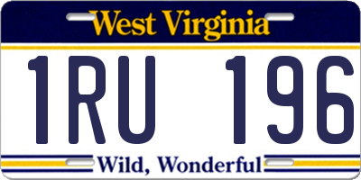WV license plate 1RU196