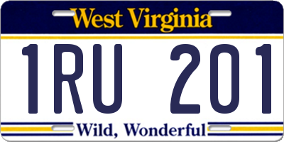 WV license plate 1RU201