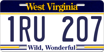 WV license plate 1RU207