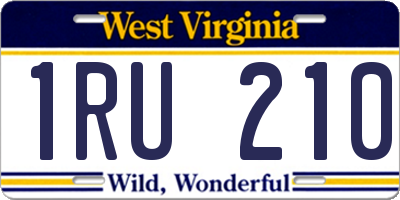 WV license plate 1RU210