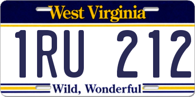 WV license plate 1RU212