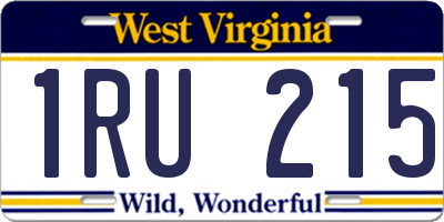 WV license plate 1RU215