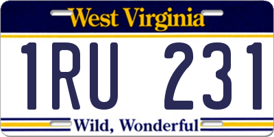 WV license plate 1RU231