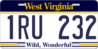 WV license plate 1RU232