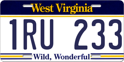 WV license plate 1RU233