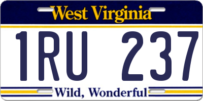 WV license plate 1RU237