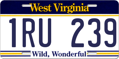 WV license plate 1RU239