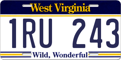 WV license plate 1RU243
