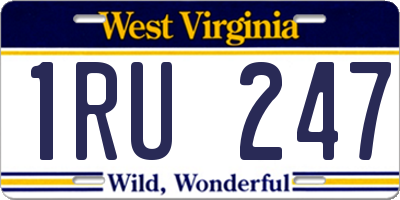WV license plate 1RU247