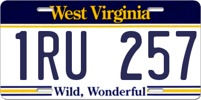 WV license plate 1RU257