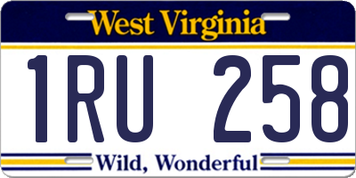 WV license plate 1RU258