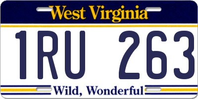 WV license plate 1RU263