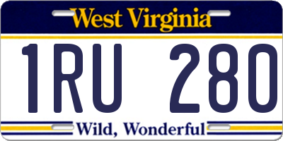 WV license plate 1RU280